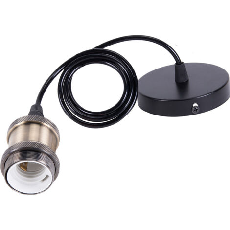 Lampada a Sospensione E27 Retro Accessori Lampada da Soffitto Regolabile Cavo per Bar,Caffetteria,Negozio di Abbigliamento,Casa,Hotel - Bronzo