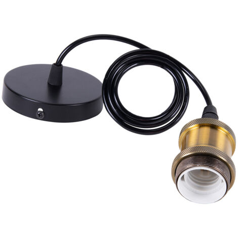 Lampada a Sospensione E27 Retro Accessori Lampada da Soffitto Regolabile Cavo per Bar,Caffetteria,Negozio di Abbigliamento,Casa,Hotel - Ottone