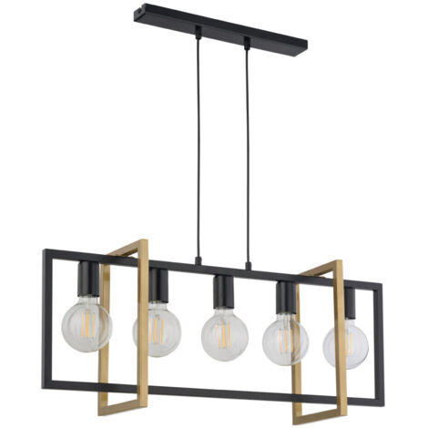 Lampada a sospensione Eden loft nero oro 5 luci 5xE27