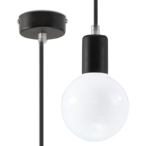 Lampada a sospensione Edison nero 8x106x8cm Sollux