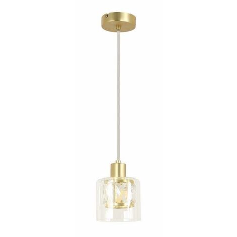Lampada a sospensione Elmo ottone vetro 1xE14 40W