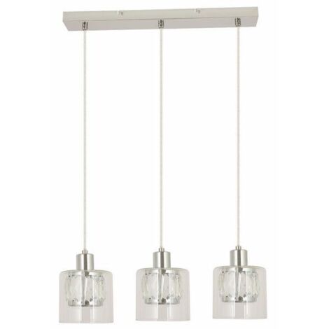 Lampada a sospensione Elmo Reality cromata vetro 3xE14