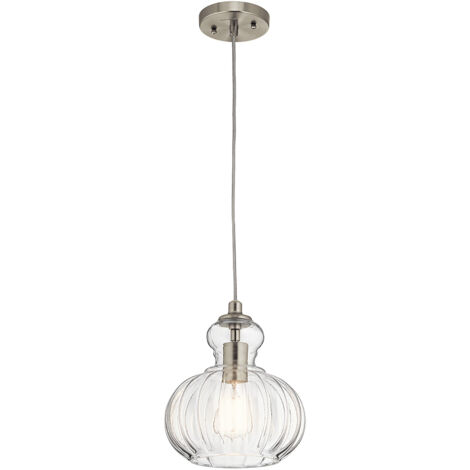 Lampada a sospensione Elstead Riviera 1 luce, nichel spazzolato, attacco E27