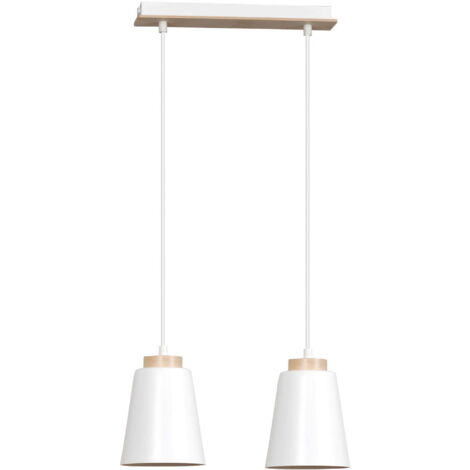 Lampada a sospensione Emibig Bolero 2xE27 bianca legno