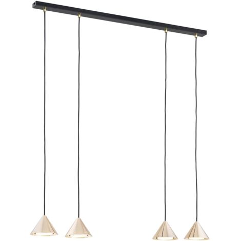 Lampada a sospensione Emibig ELIT barra nera oro 4xGX53