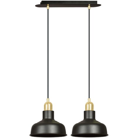 Lampada a sospensione Emibig Ibor 2xE27 nero-oro 100cm
