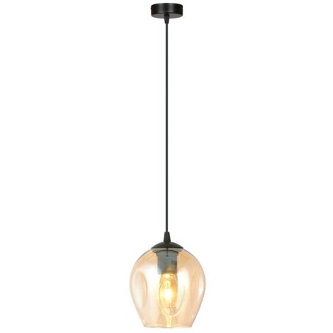Lampada a sospensione Emibig Istar vetro miele nero E27