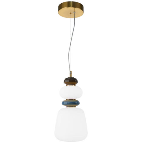 Lampada a sospensione EVANS Italux oro vetro LED 12W