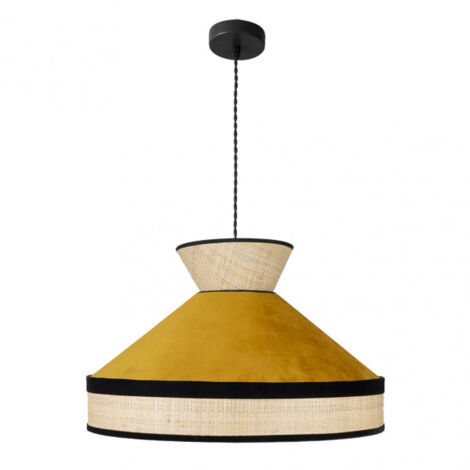 Lampada a sospensione FABRIZO de una luce Naturale/giallo FABRILAMP