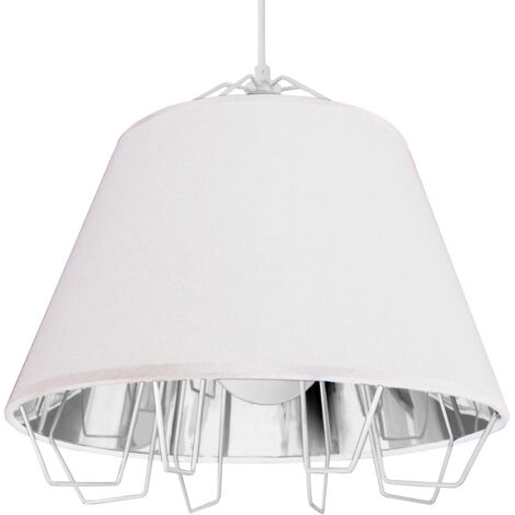 Lampada a sospensione Falun bianco/argento E27 Polux