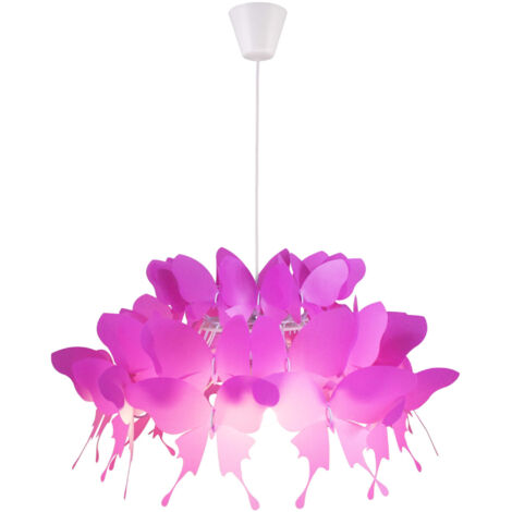 Lampada a sospensione Farfalla rosa scuro E27 Ø50