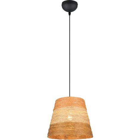 Lampada a sospensione, fibre naturali, 3 tonalità, D 25 cm, Joeline