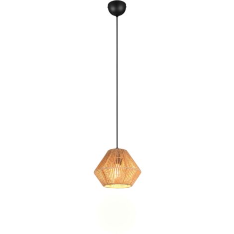Lampada a sospensione, fibre naturali, D 20 cm, Lucille