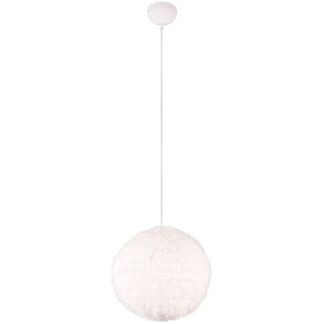 Lampada a sospensione FURRY peluche bianco Ø35 E27