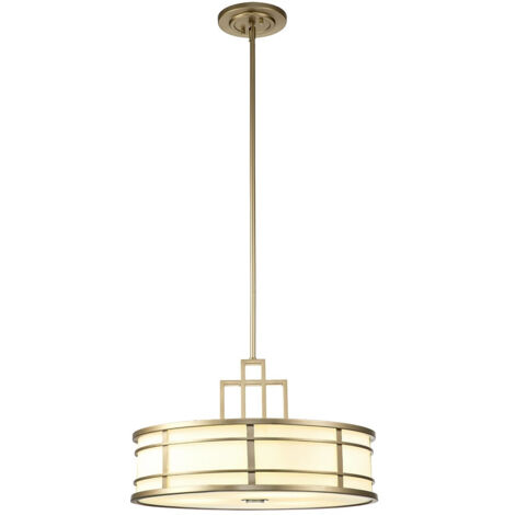 Lampada a sospensione Fusion E27 3x40W in ottone naturale naturale, vetro opale H: 31,8 cm B: 53,3 cm Dimmabile
