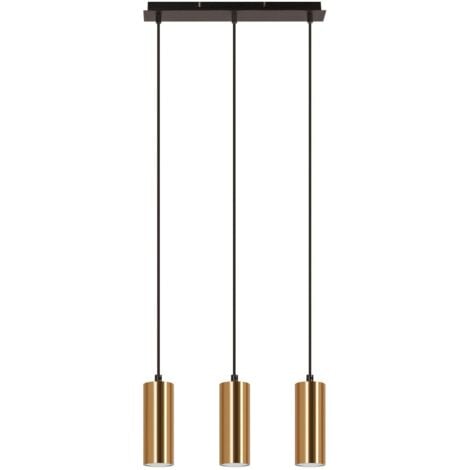 GBLY Pendelleuchte 3 Flammig Hängelampe Esstisch - Esszimmerlampe Gold Schwarz Vintage Pendellampe GU10 Esszimmer Küchenlampe Industrial Hängeleuchte für Flur Wohnzimmer Restaurant Schlafzimmer