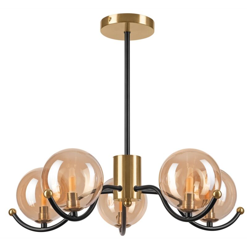 Lampada a Sospensione Georgia, Acciaio, Vetro