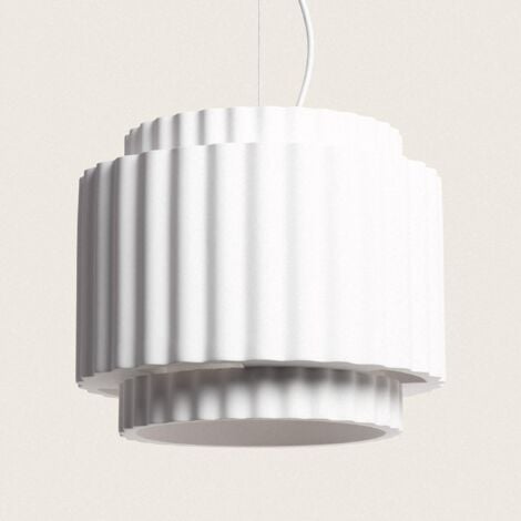 EFECTOLED Lampada a Sospensione Gesso Double Colum Bianco