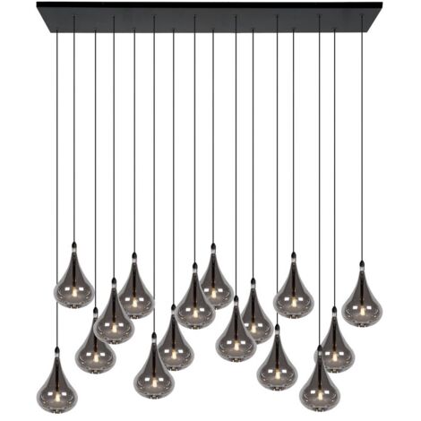 Lampada a sospensione glamour nera 16xG4 Lucide Tears