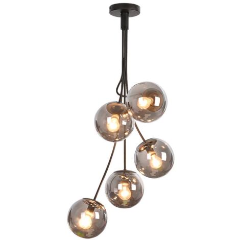 Lampada a sospensione Glory Metal Matt Black E14 5x Max 40W H: 89 cm L: 45,5 cm Ø15 cm Dimmabile