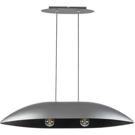 Lampada a sospensione Gondola argento/nero 2xE27 Sigma