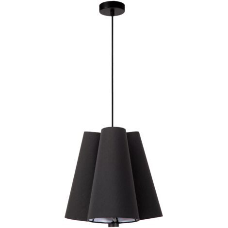 Lampada a sospensione Gregory lino nero E27 Ø34 Lucide