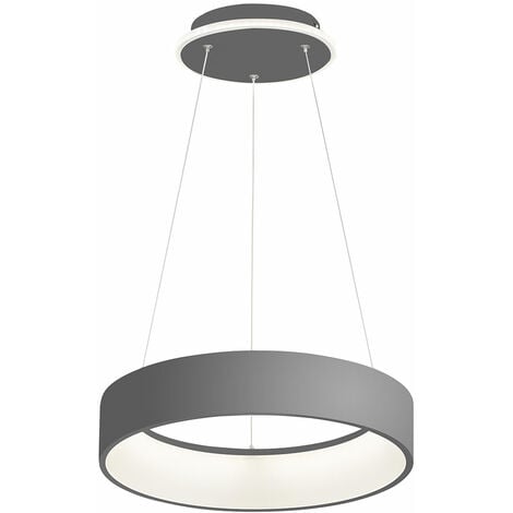 Lampada a sospensione grigio lampada a sospensione dimmerabile tavolo da pranzo illuminazione tavolo da pranzo lampada LED, regolabile in altezza, grigio metallo, 31.5W 2500Lm bianco caldo