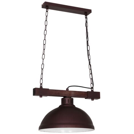 Lampada a sospensione Hakon loft legno scuro E27 Luminex
