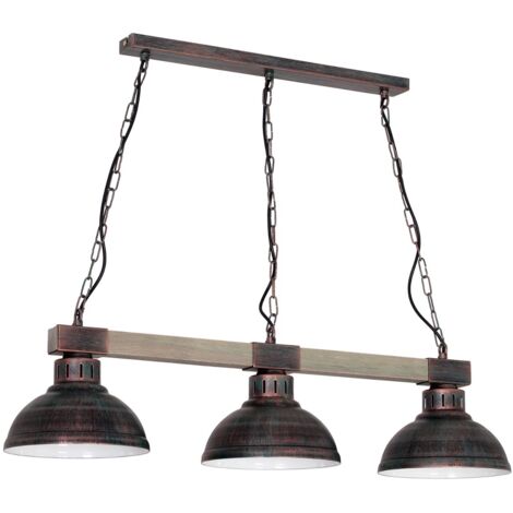 Lampada a sospensione Hakon Luminex 3xE27 marrone legno
