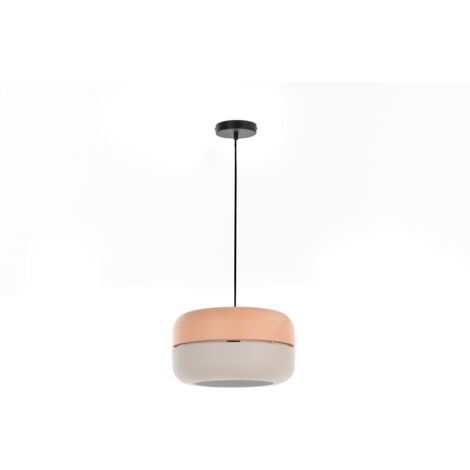 Lampada a sospensione Idra in metallo rosa e grigio STS