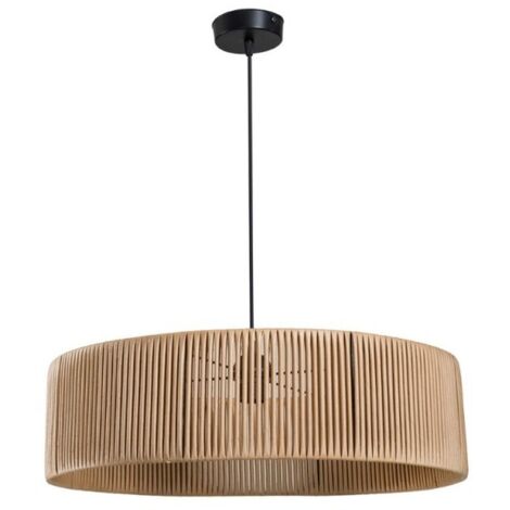 Lampada a sospensione in carta effetto bamboo stile rustico Roya ASZ1747 colore caffè