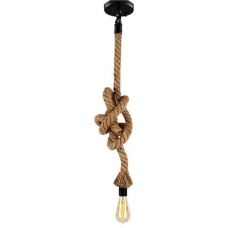 Lampada a sospensione in corda di canapa naturale E27 "ROPE