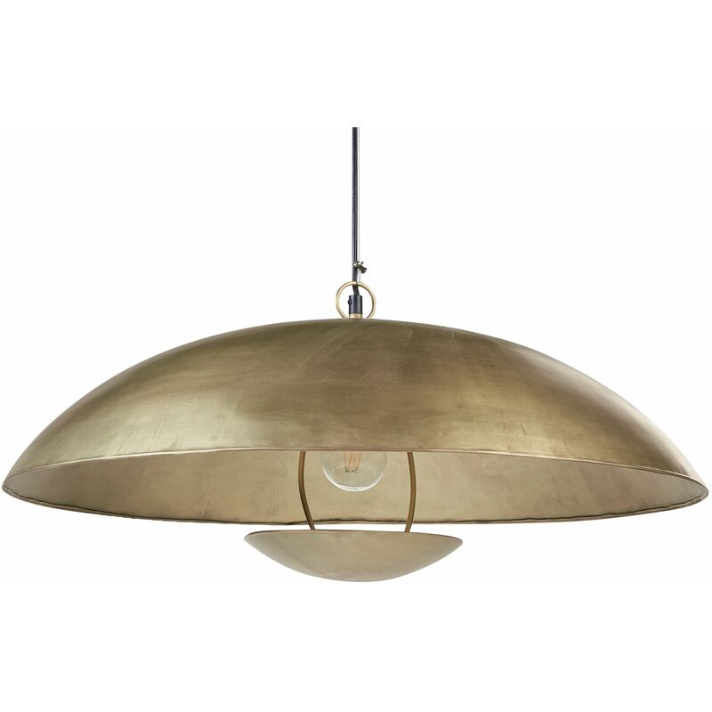Image of Lampada a sospensione in ferro, appesa a soffitto con paralume a cupola, illuminazione domestica fatta a mano in ottone Palar
