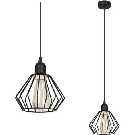 LAMPADA A SOSPENSIONE IN FILO EDISON RETRO LOFT A LED NERA