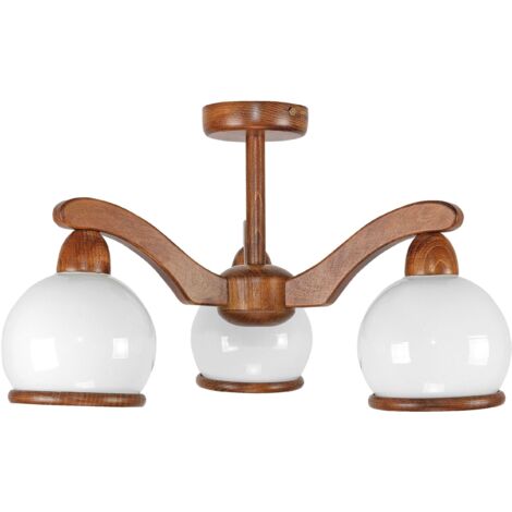 Lampada a sospensione in legno con paralumi CARDINALE 7-122