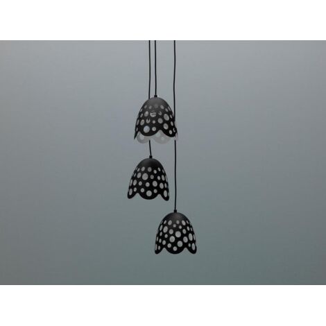 Lampada a sospensione in metallo con paralume nero D19,5xD19,5x125h cm