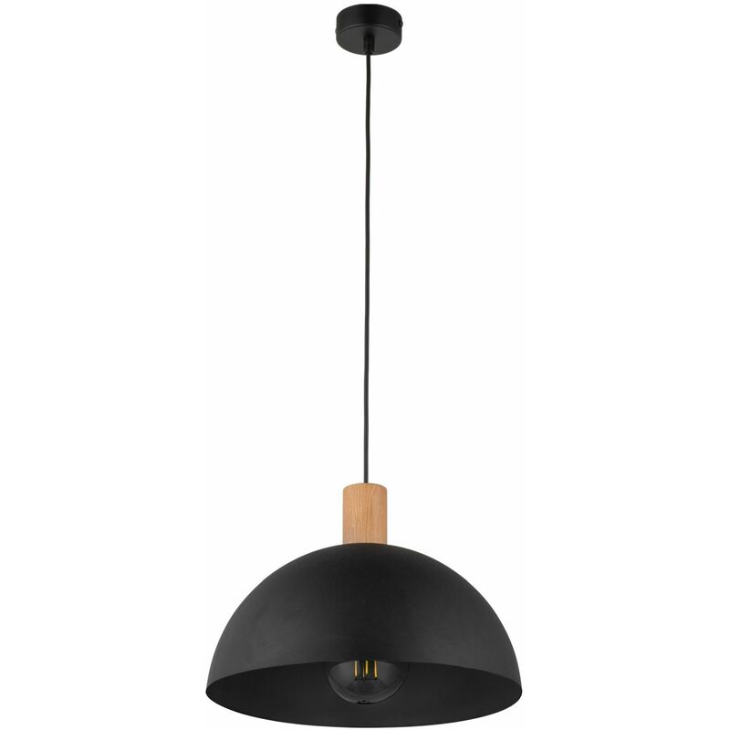 Lampada a sospensione in metallo e legno ø 35 cm