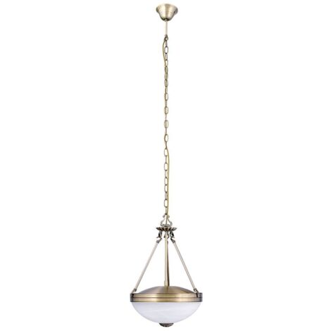 Lampada a sospensione in metallo Marlene bronzo vetro / vetro pietra riso Ø32cm H: 48cm