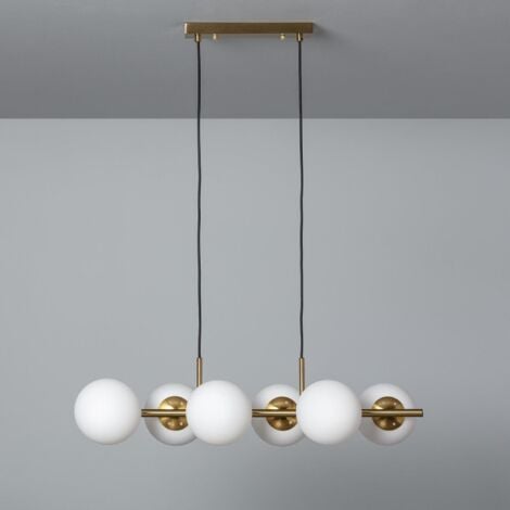 EFECTOLED Lampada a Sospensione in Metallo Moonlight Brass 6 Faretti Oro