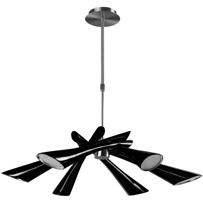 Lampada a sospensione in metallo paralume nero