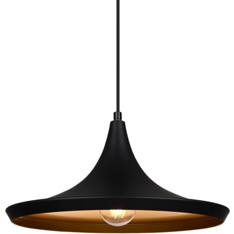 LEDKIA Lampada a Sospensione in Metallo Presley Nero