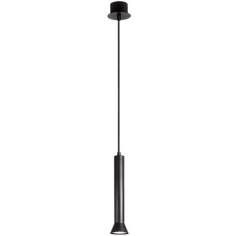 Lampada a sospensione in metallo verniciato Nero LILA Piccolo D6,6 cm