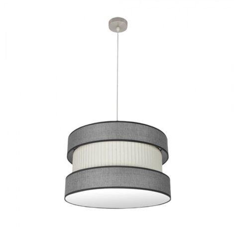 Lampada a sospensione in nichel/grigio-beige modello Home a 2 luci dimmerabile FABRILAMP