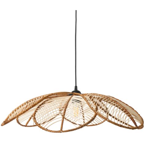 Lampada a sospensione in rattan con paralume in stile Boho intrecciato a mano a forma di fiore Illuminazione naturale Nigua