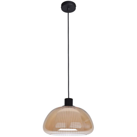 Lampada a sospensione in vetro ambra E27 Italux Apiro