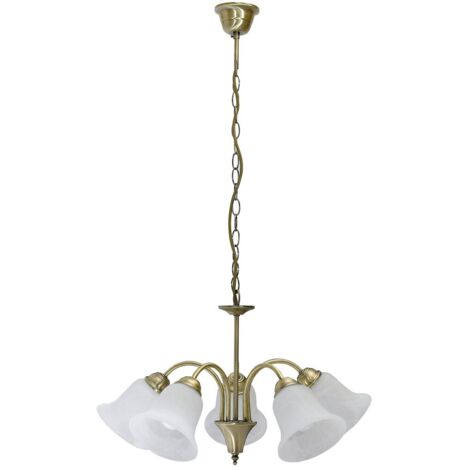Lampada a sospensione in vetro Francesca metallo bronzo / vetro pietra riso Ø60cm H: 33cm