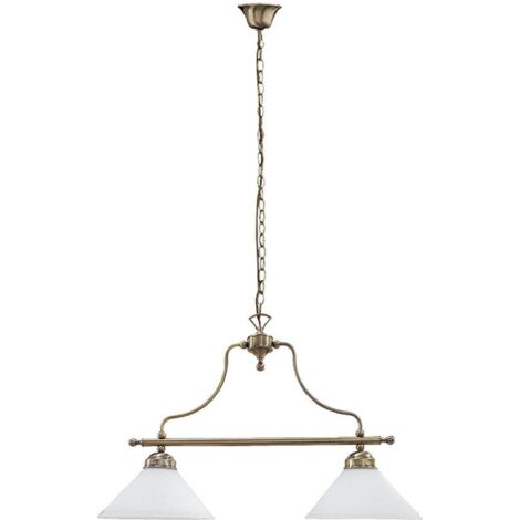 Lampada a sospensione in vetro metallo Marian bronzo / bianco B: H 70 centimetri: 46cm