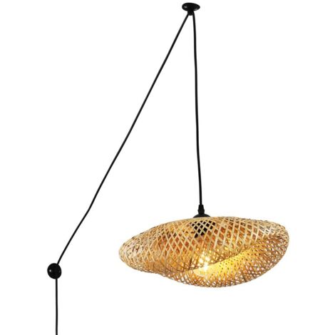 Lampada a sospensione in vimini con attacco "Vimet".