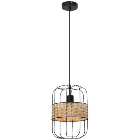 Lampada a sospensione Indiana Black E27 1x max 40W L: 120 cm H: 30 cm ø22cm dimmerabile