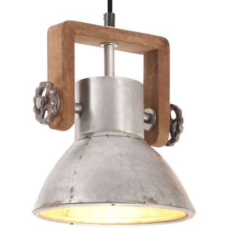 Lampada a Sospensione Industriale 25 W Argento Rotonda 19cm E27 vidaXL